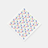 可愛いカラフル飛行機&雲飛び機 スタンダードカクテルナプキン (角)