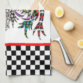 可愛いカラフル鶏のキッチンタオル キッチンタオル (四つ折り)