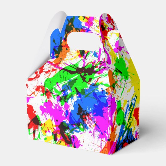 可愛いカラフル（ばちゃばちゃ）跳ねる絵を描デザインお願いボックス フェイバーボックス (正面サイド)