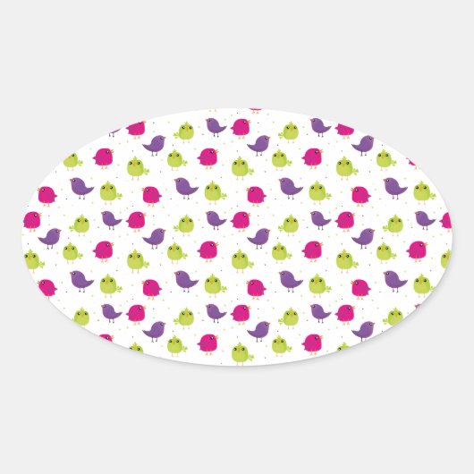 可愛いカラフル 楕円形シール (正面)