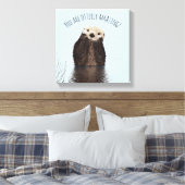 可愛いカワウソおもしろいと見事なプリン キャンバスプリント (インサイチュ (寝室))