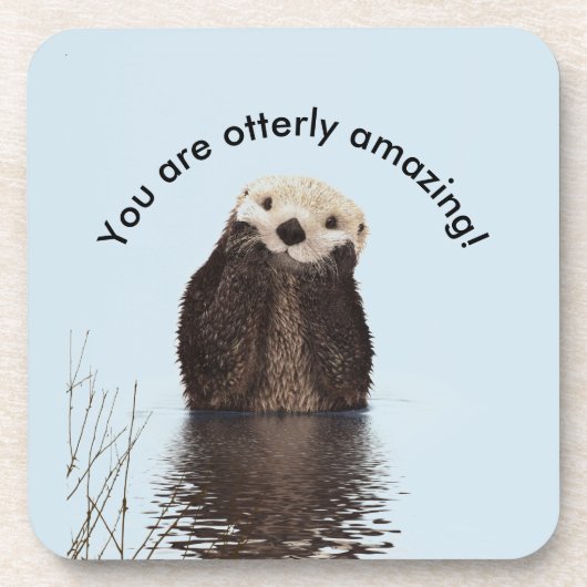 可愛いカワウソおもしろいと見事なプリン コースター (正面)