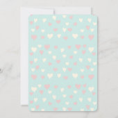 可愛いカワウソとピンクのハート誕生日 招待状 (裏面)