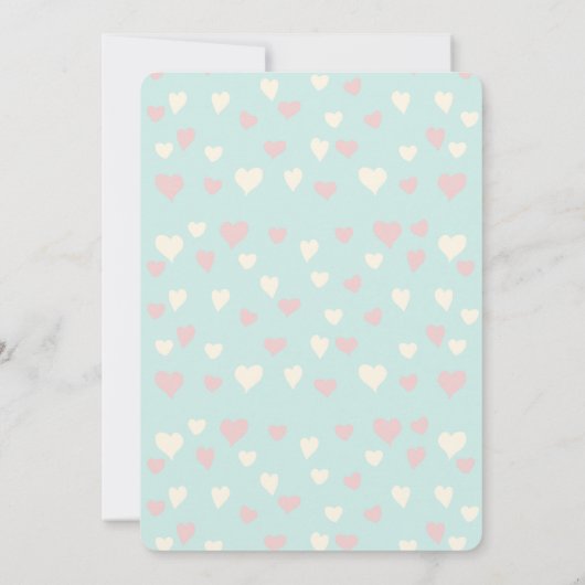 可愛いカワウソとピンクのハート誕生日 招待状 (裏面)