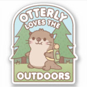 可愛いカワウソOtterly愛アウトドアハイキングプン シール (正面)
