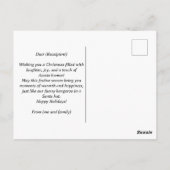 可愛いカンガルーお願いメリークリスマスおもしろいサンタ ポストカード (裏面)