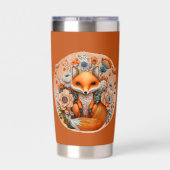 可愛いカントリーのキツネの恋人が名前を付ける 保温保冷タンブラー (背面)