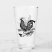 可愛いカントリーヴィンテージのルースターガラス タンブラーグラス (正面)