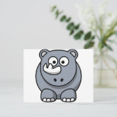 可愛いカートゥーンRhino ポストカード (スタンド正面)