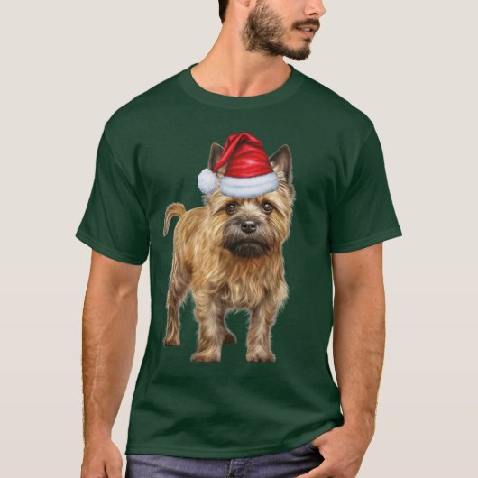 可愛いカーンテリア犬の愛するクリスマスおもしろい Tシャツ (正面)