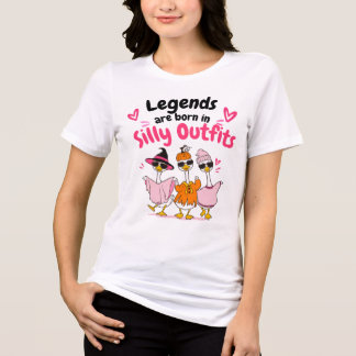 可愛いガチョウの仲間Tシャツ | おかしいファッション かわいい トライブレンドTシャツ