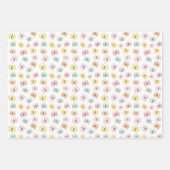 可愛いガチョウ、ガチョウと蝶のパステル ラッピングペーパーシート (正面3)