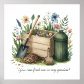 可愛いガーデニング好きカスタマイズ ポスター (正面)