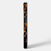 可愛いガーデンピンクのオレンジ色のパターン名ブラック Case-Mate iPhoneケース (裏面 / 左)