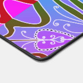 可愛いガーリーお洒落フォークアートピンクパープルブルー デスクマット (コーナー)