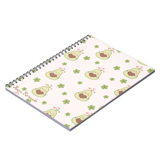 可愛いガーリーかわいいアボカドスパイラル写真帳 ノートブック (左側)