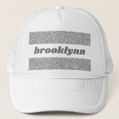 可愛いガーリーきらきら光るグリッターのパタパーソナライズされたーン名 キャップ (正面)