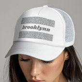 可愛いガーリーきらきら光るグリッターのパタパーソナライズされたーン名 キャップ