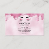 可愛いガーリーまばゆみピンクグリッタードリップ 名刺 (裏面)