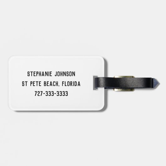 可愛いガーリーウオーターカラーピンクフラミンゴタイポグラフィ ラゲッジタグ (裏面横)