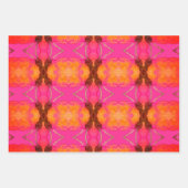 可愛いガーリーオレンジとピンク ラッピングペーパーシート (正面3)