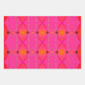 可愛いガーリーオレンジとピンク ラッピングペーパーシート (正面2)