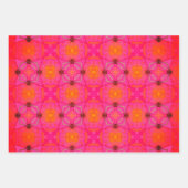 可愛いガーリーオレンジとピンク ラッピングペーパーシート (正面)