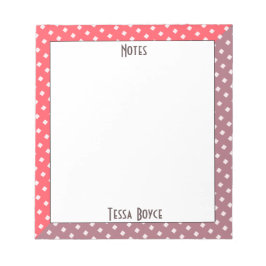 可愛いガーリーコーラルピンクモノグラムの色 ノートパッド