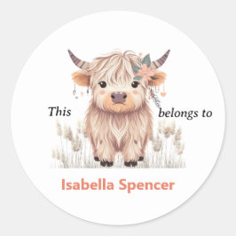 可愛いガーリーハイラモダンンド牛 ラウンドシール