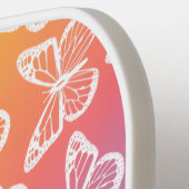 可愛いガーリーバタフライパステルレインボーあなたの名前を追加 ピックルボールラケット (左詳細)