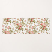 可愛いガーリーピンクのバラとモノグラム ヨガマット (正面(横))