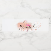 可愛いガーリーピンクのフラミンゴのウォーターボトルラベル ペットボトルラベル (シングルラベル)