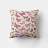 可愛いガーリーピンクの蝶のパターン名モノグラム クッション (裏面)