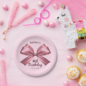 可愛いガーリーピンクサテン美弓 ペーパープレート (パーティー)