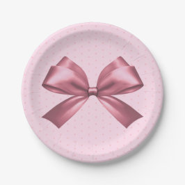 可愛いガーリーピンクサテン美弓 ペーパープレート