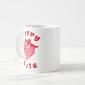 可愛いガーリーピンクベリーかわいいキラキラしたイチゴ コーヒーマグカップ (正面左)