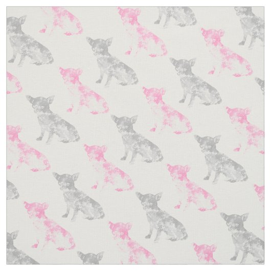 可愛いガーリーピンク色の水彩千華模様 ファブリック (見本)