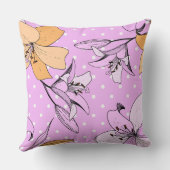 可愛いガーリーフローラかわいいヴィンテージインク クッション (裏面)