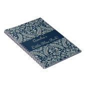 可愛いガーリーフローラアールヌーボー壁紙パターン ノートブック (右側)