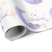 可愛いガーリーフローラ三日月イードムバラク ラッピングペーパー (ロールコーナー)