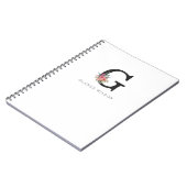 可愛いガーリーフローラ水彩ボホピンクモノグラム ノートブック (左側)