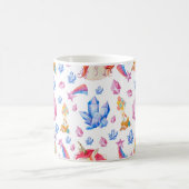 可愛いガーリーブルーピンク星名ユニコーン コーヒーマグカップ (中央)