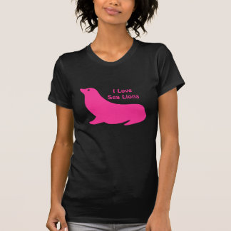 可愛いガーリーホットピンク海ライオンの愛 Tシャツ