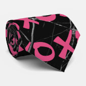 可愛いガーリーホットピンク黒の大理石xoxoハグキス ネクタイ (ロール)