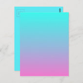 可愛いガーリーメグラデーションードピンク明るい赤紫色ターコイズ ポストカード (正面/裏面)