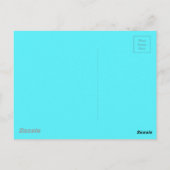 可愛いガーリーメグラデーションードピンク明るい赤紫色ターコイズ ポストカード (裏面)