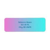 可愛いガーリーメグラデーションードピンク明るい赤紫色ターコイズ ラベル (正面)
