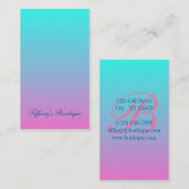可愛いガーリーメグラデーションードピンク明るい赤紫色ターコイズ 名刺 (正面/裏面)