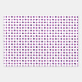 可愛いガーリーモダン水玉模様白パープル ラッピングペーパーシート (正面3)