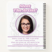 可愛いガーリー女子10代のアートワーク写真のスケッチ ノートブック (裏面)